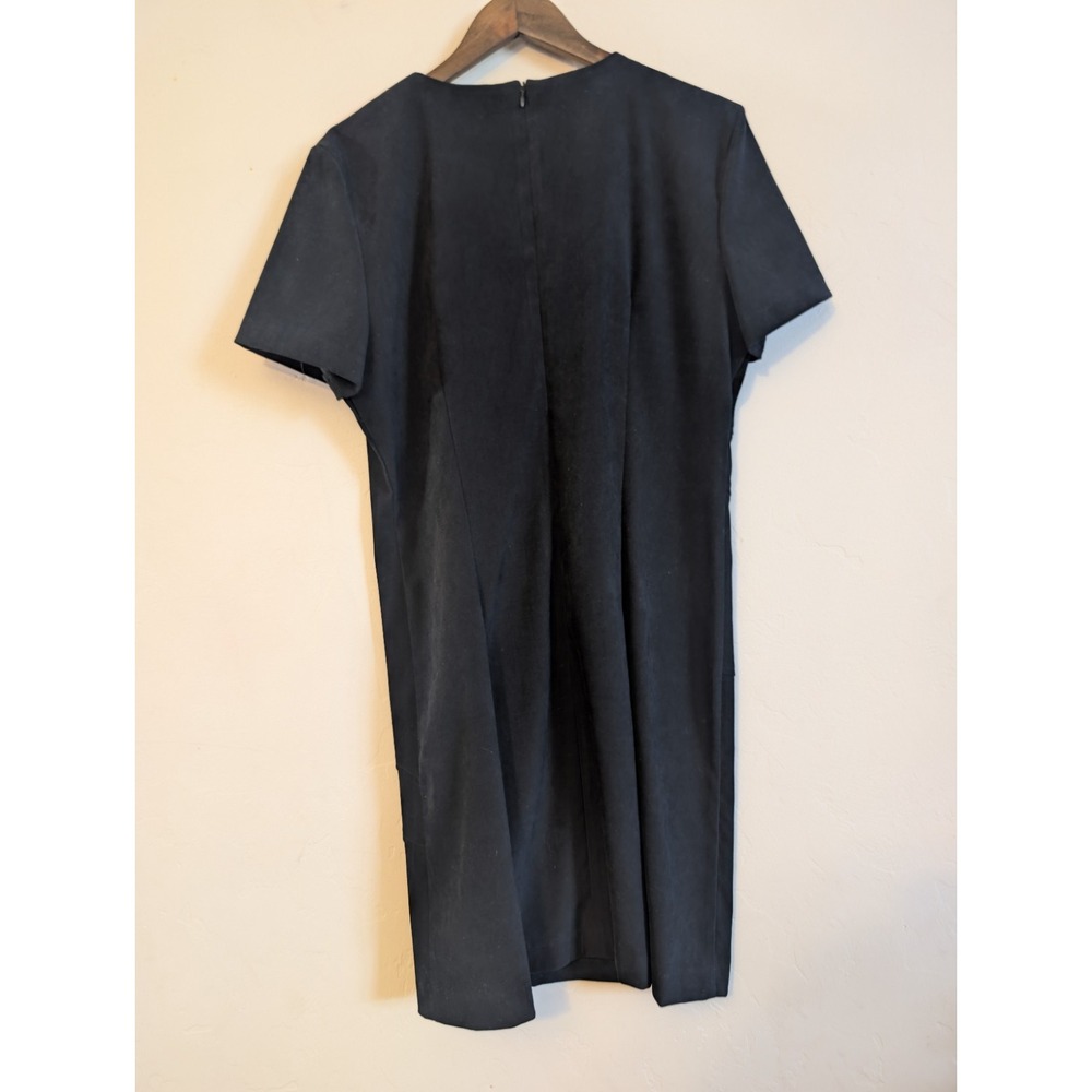 Maren Vintage Micro Suede Black‎ Dress Size 14 Back Zipper - Picture 5 of 7